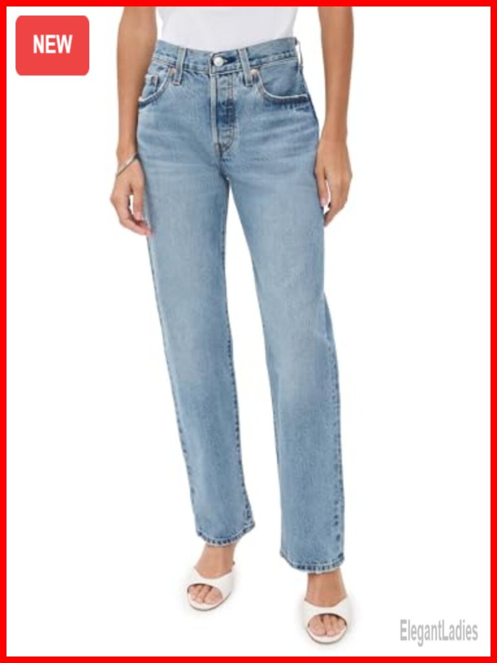 Levi's 501 90s Mid-Rise Loose Jeans Straight Leg 100% Cotton